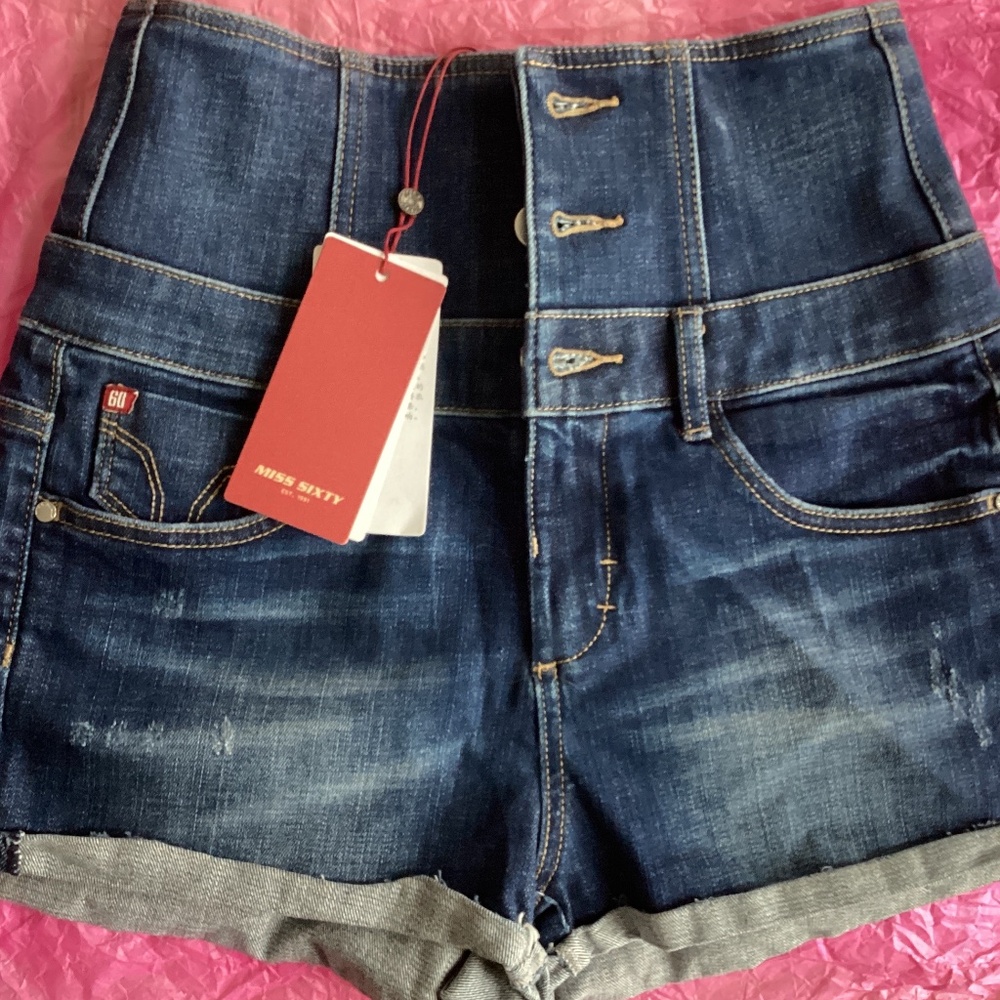 NWT Miss sixty blue jean shorts size 26 new with tag.